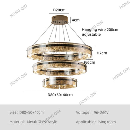 Luxury Rings LED Suspension Chandelier