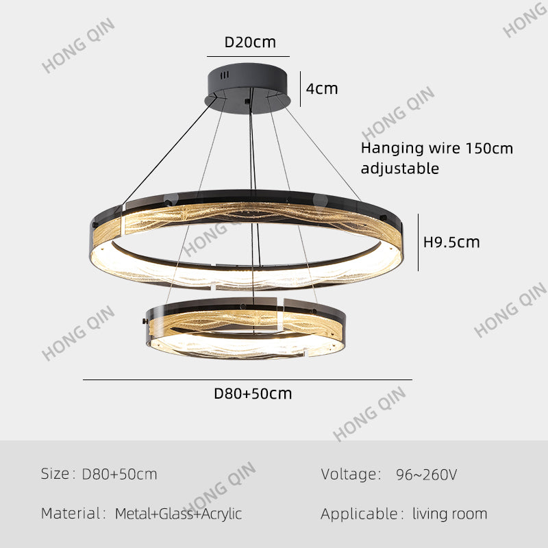 Luxury Simple Circular Glass Chandelier