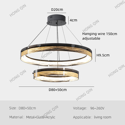 Luxury Simple Circular Glass Chandelier
