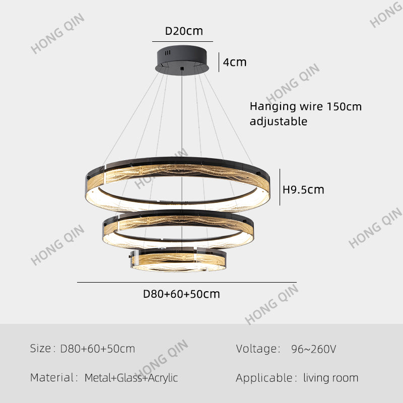 Luxury Simple Circular Glass Chandelier