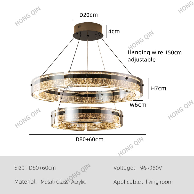 Luxury Rings LED Suspension Chandelier