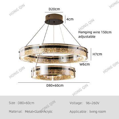Luxury Rings LED Suspension Chandelier