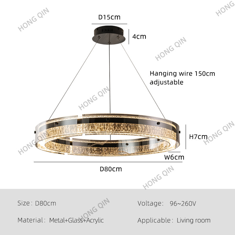 Luxury Rings LED Suspension Chandelier