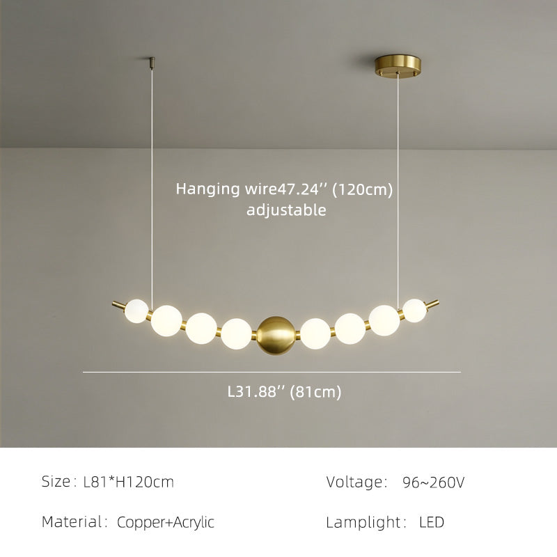 Modern Long Dining Room Kitchen ball Chandelier