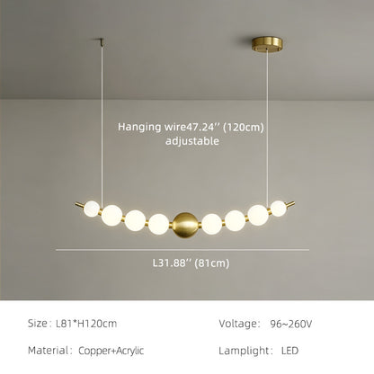 Modern Long Dining Room Kitchen ball Chandelier