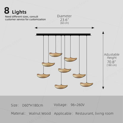 Wabi Sabi Solid Wood Villa Duplex Staircase Restaurant Chandelier