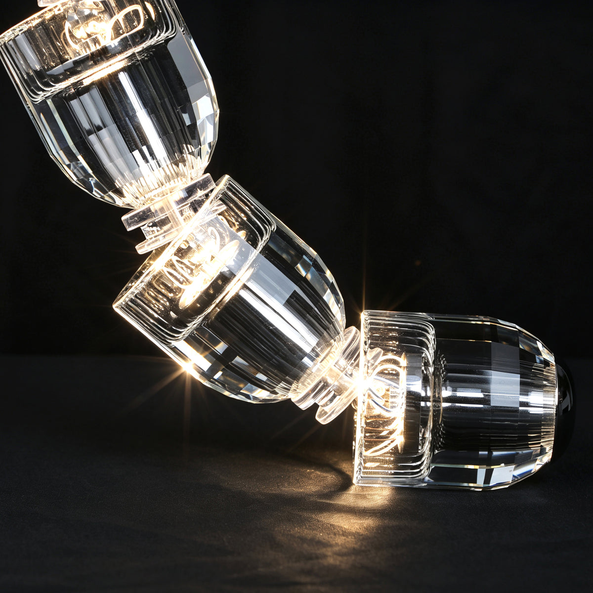 Modern Crystal Stair Loft Duplex Chandelier