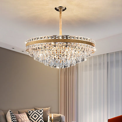 Modern Luxury Gold Iron Crystal Chandelier