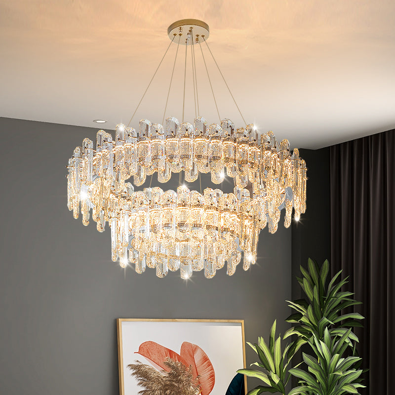 Luxury LED Ring Living Room Hanging Lamp