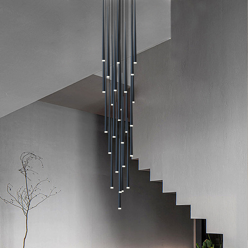 Nordic Minimalist Black Conical LED Pendant Light