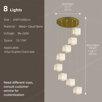 Nordic Chandelier Stairs High Ceiling Staircase Marble Chandelier