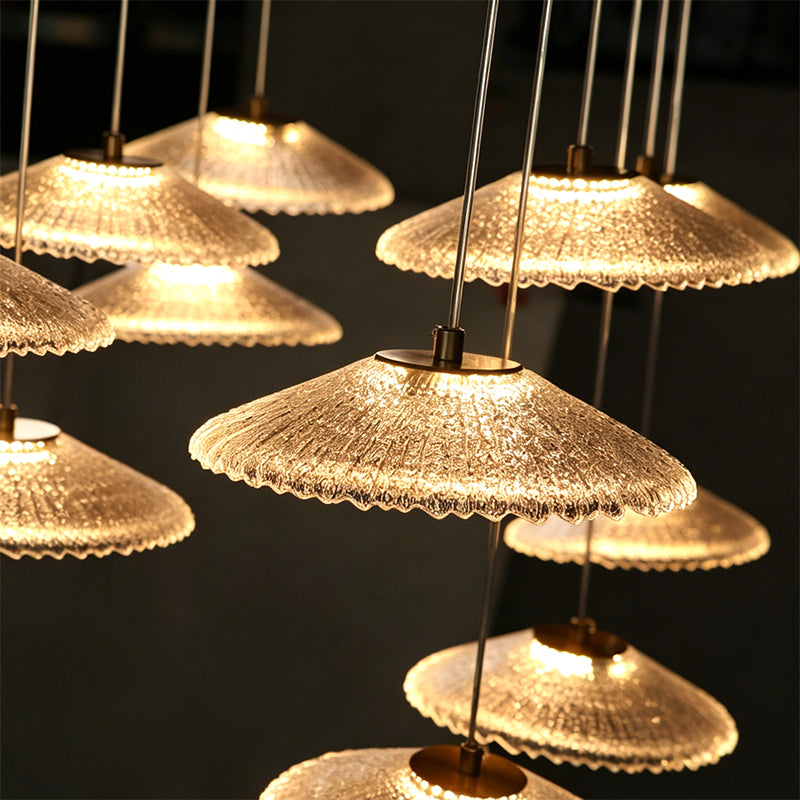 Ripple Water Glass Chandelier Dining Table Kitchen Dining Room Art Chandelier Island Bar Pendant Lamp