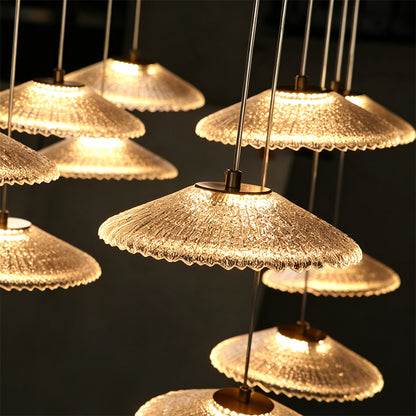 Ripple Water Glass Chandelier Dining Table Kitchen Dining Room Art Chandelier Island Bar Pendant Lamp