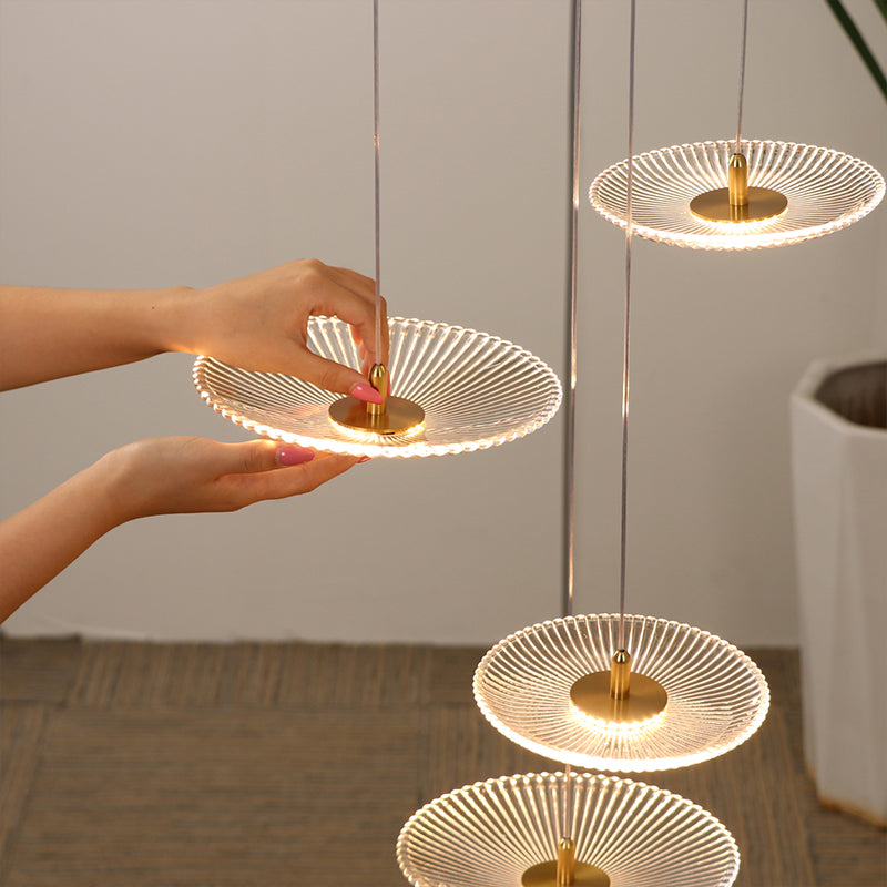 Modern Glass Stair Chandelier Villa Duplex Loft Ceiling Hanging Light