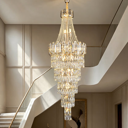 Luxury Stair Crystal Duplex Hall Chandelier