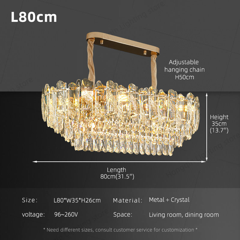 Modern Led Living Room Ceiling Dining Room Crystal Hanging Lamp