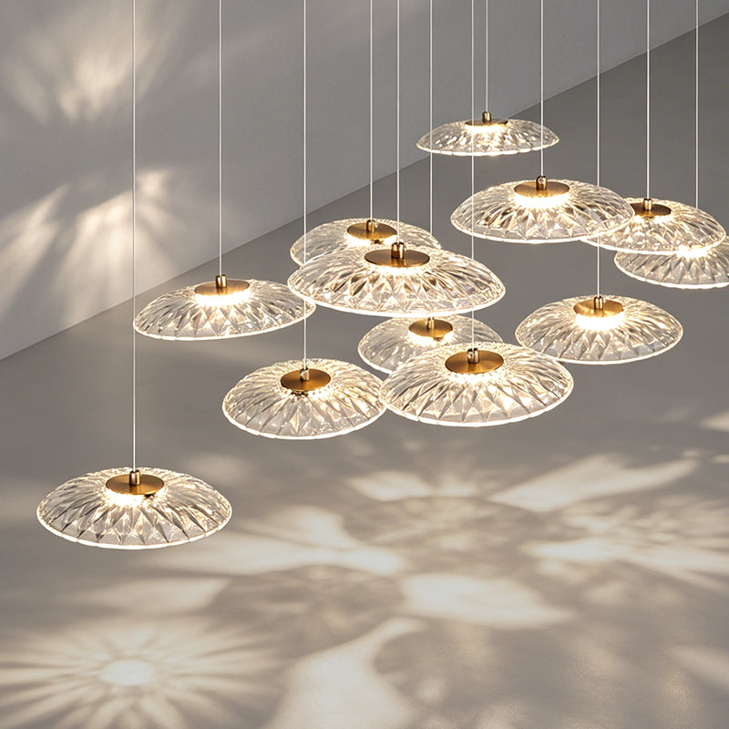 Luxury Chandelier Ripple Water Glass Pendant Lamp Living Room Dining Room Dining Table Kitchen Island Bar Art Hanging Lights