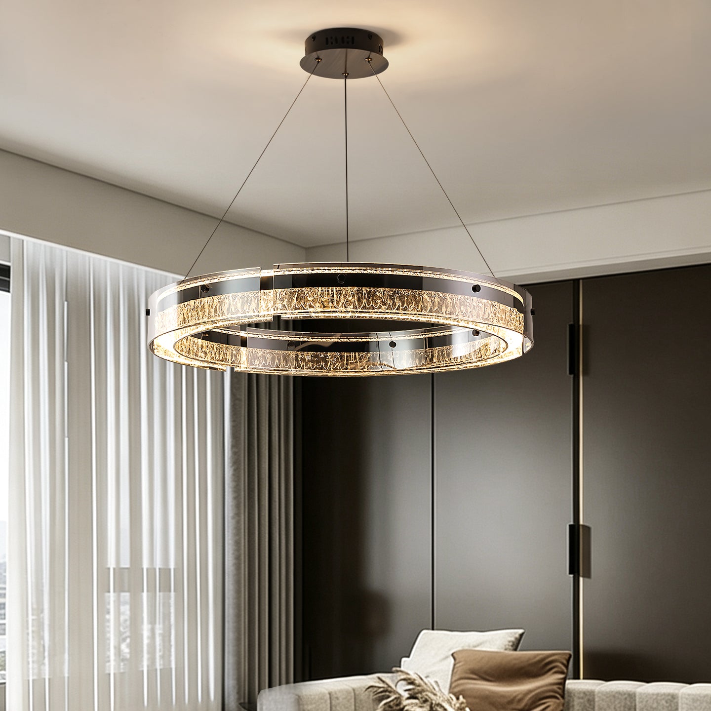 Luxury Rings LED Suspension Chandelier