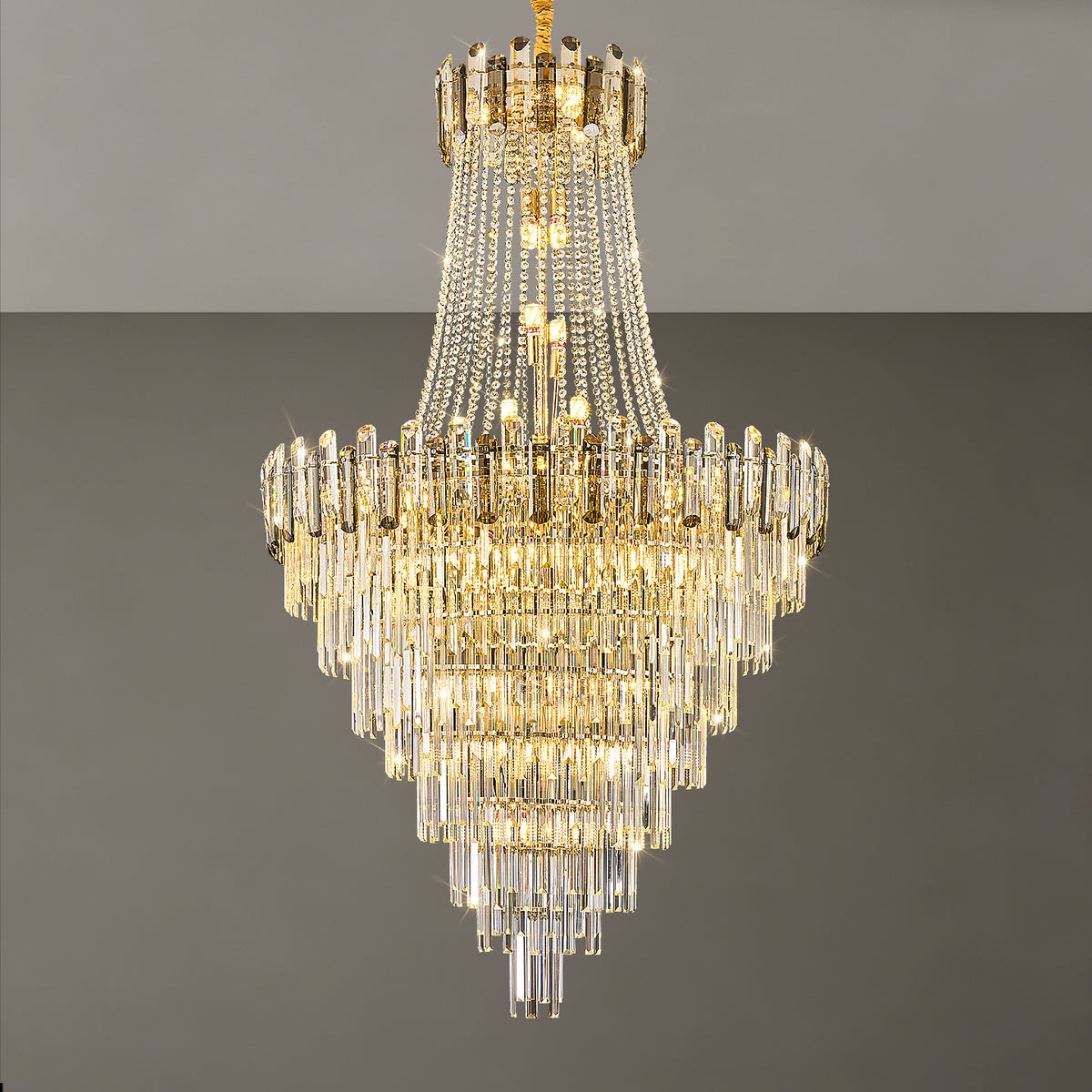 Luxury Duplex Loft Villa Living Room Chandelier
