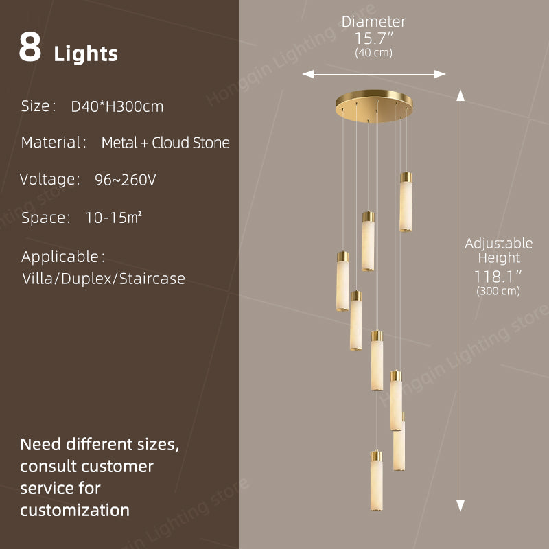 Nordic Marble Duplex Loft Long Hanging Lamp