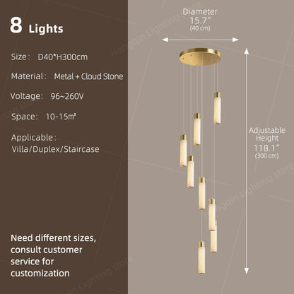 Nordic Marble Duplex Loft Long Hanging Lamp