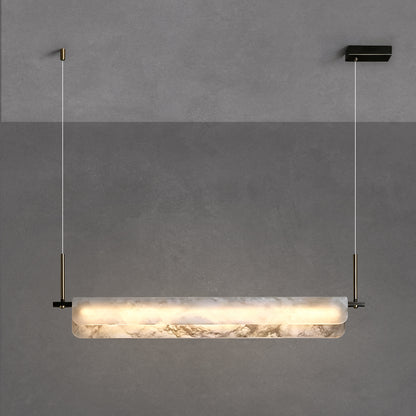 Modern Natural Marble Long Chandelier