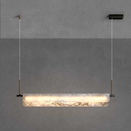 Modern Natural Marble Long Chandelier