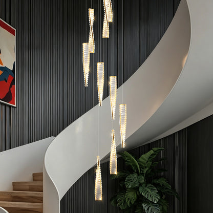 Luxury Spiral Staircase Crystal Chandelier