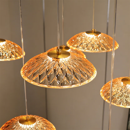 Luxury Ripple Water Glass Chandelier Living Room Kitchen High Ceiling Hanging Lights Art Dining Room Island Bar Pendant Lamp