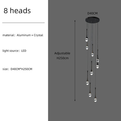Staircase Long Villa Hote Luxury LED Chandelier