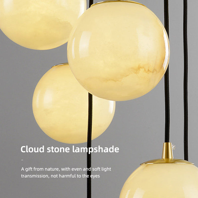 Luxury Marble High Minimalist Long Chandelier