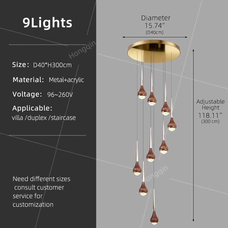 Stairs Chandelier Minimalist Modern Lighting Living Room Pendant Light Lustre High Ceiling Long Staircase Chandelier