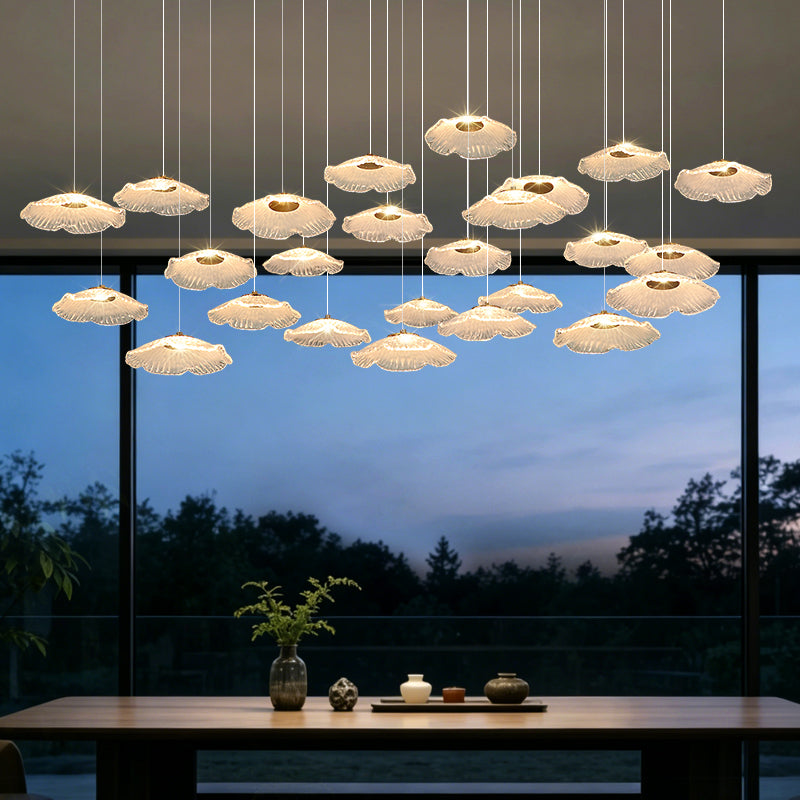 Modern Luxury Glass Chandelier Art Dining Room Island Bar Pendant Lamp Kitchen High Ceiling Hanging Lights