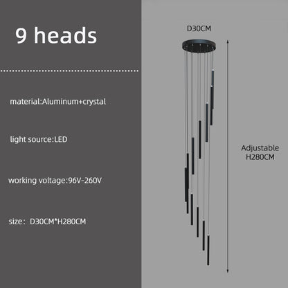 Modern LED Stair Pendant Light Villa Duplex Ceiling Hanging Lamps