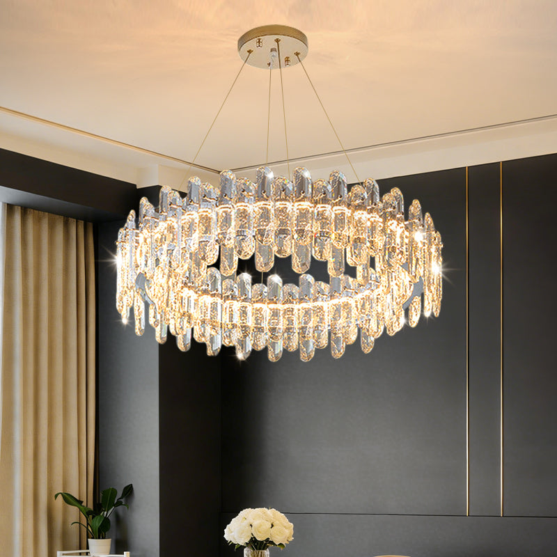 Luxury LED Ring Living Room Hanging Lamp