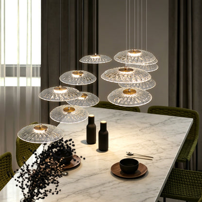 Luxury Chandelier Ripple Water Glass Pendant Lamp Living Room Dining Room Dining Table Kitchen Island Bar Art Hanging Lights