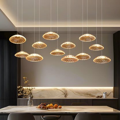 Luxury Ripple Water Glass Chandelier Living Room Kitchen High Ceiling Hanging Lights Art Dining Room Island Bar Pendant Lamp