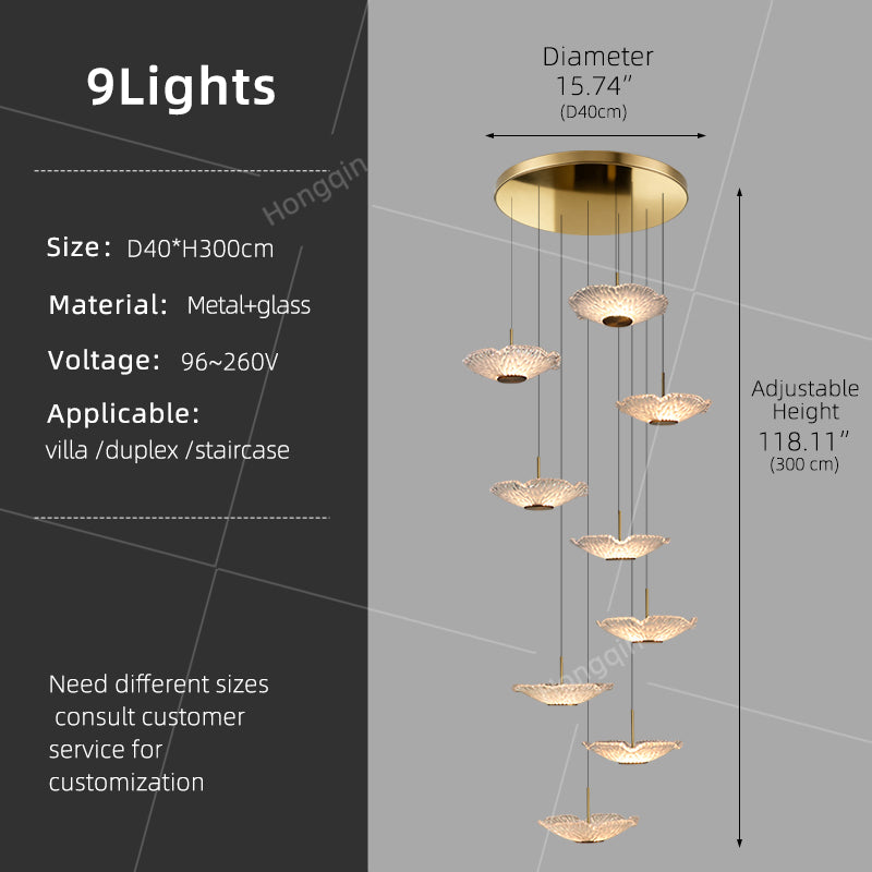 Modern luxury High Ceiling Stair Chandelier