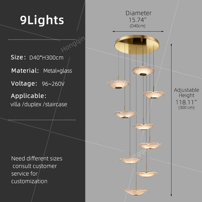 Modern luxury High Ceiling Stair Chandelier