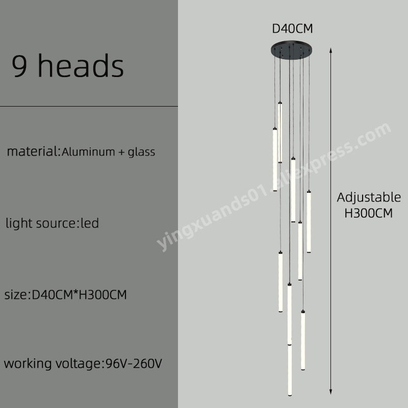Modern Luxury Staircase LED Chandelier
