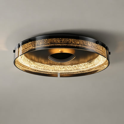 Modern Double Layer Circular Glass LED Ceiling Flush
