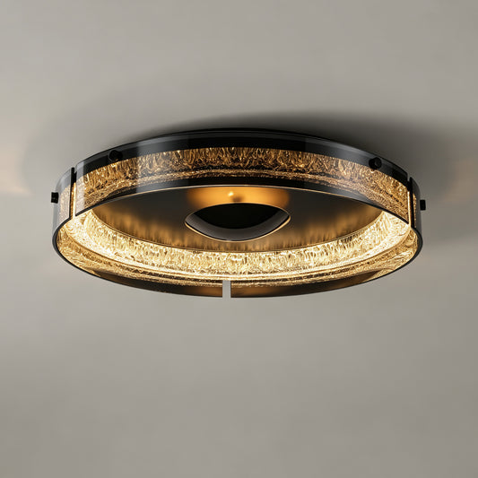 Modern Double Layer Circular Glass LED Ceiling Flush