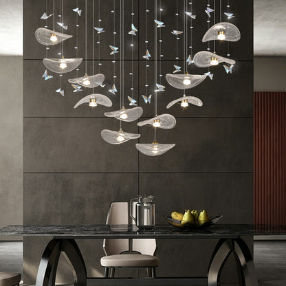Restaurant Pendant Light Modern Luxury Dining Table bar Counter Kitchen Lotus Leaf Design Artistic Pendant Light Above