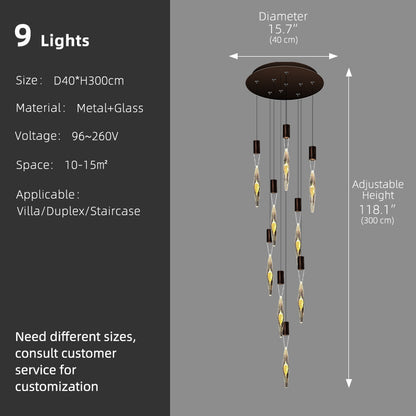 Modern Luxury Staircase LED Chandelier