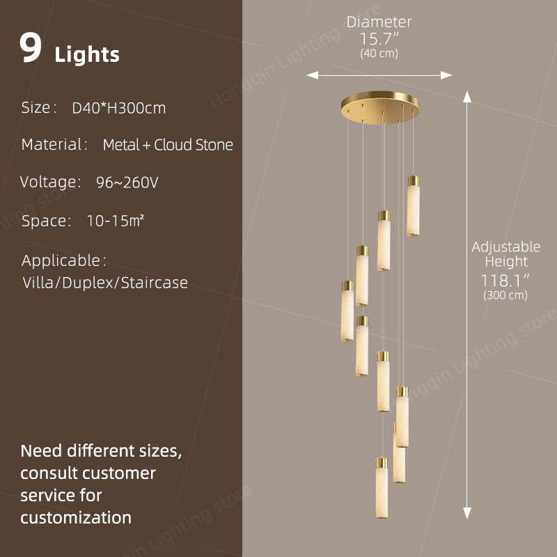 Nordic Marble Duplex Loft Long Hanging Lamp