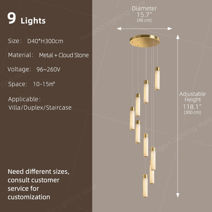 Nordic Marble Duplex Loft Long Hanging Lamp