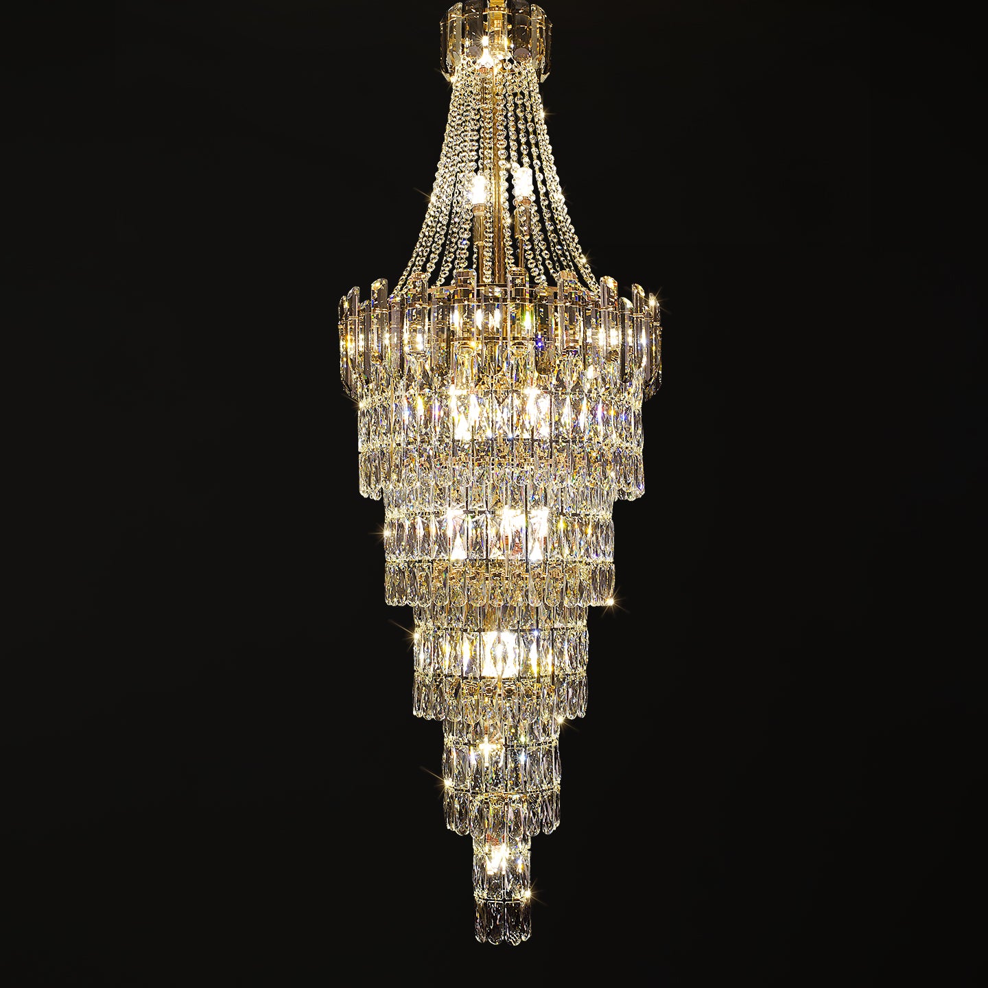 Luxury Stair Crystal Duplex Hall Chandelier