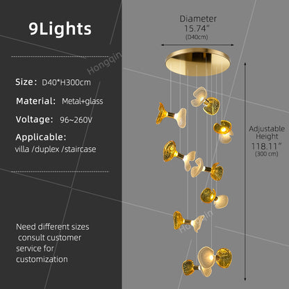 Modern Minimalist Loft Villa Duplex Stair Pendant Light