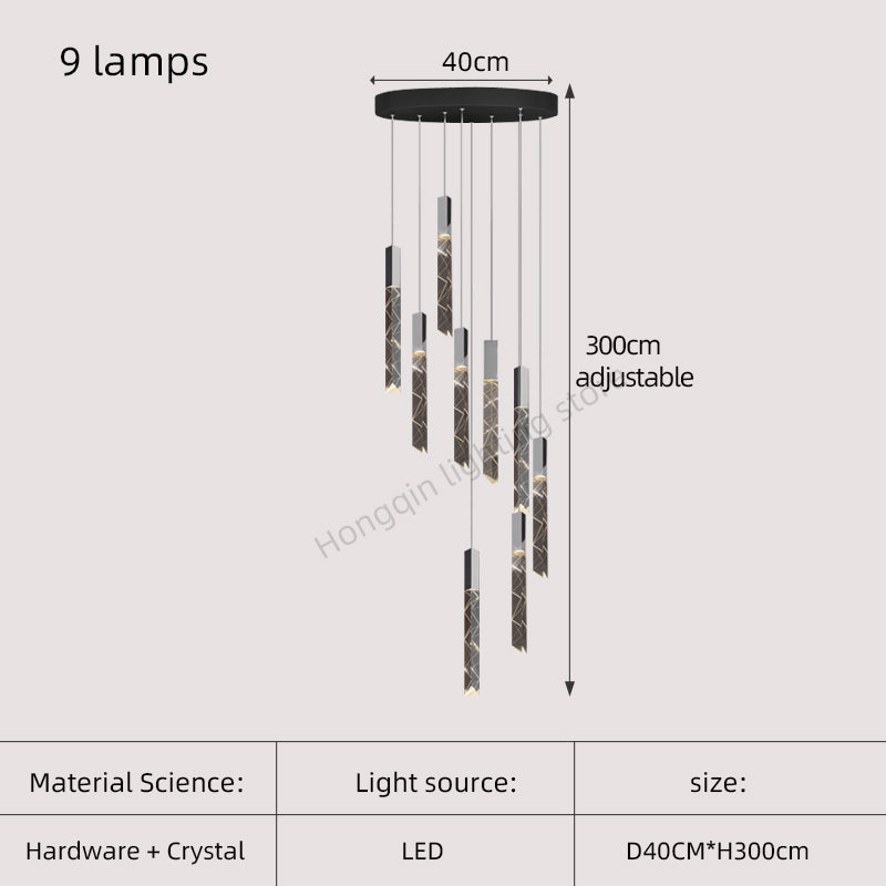 Modern Luxury Staircase LED Chandelier