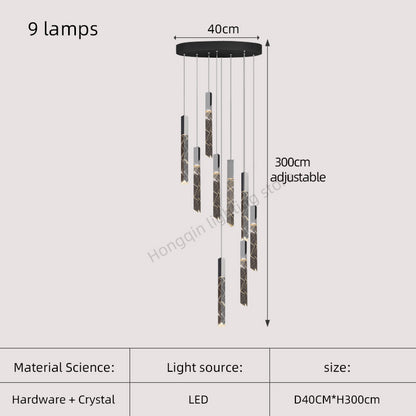 Modern Luxury Staircase LED Chandelier